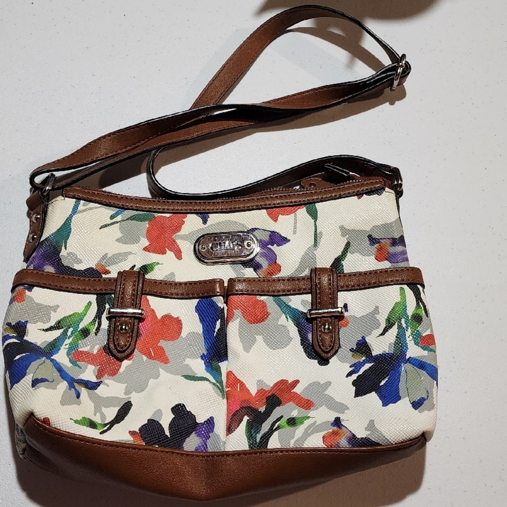Chaps Floral Canvas Shoulder Bag